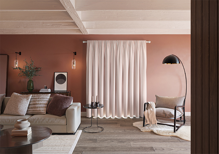 Lace Stripes, Coral - Made to Measure Curtains - Image 15